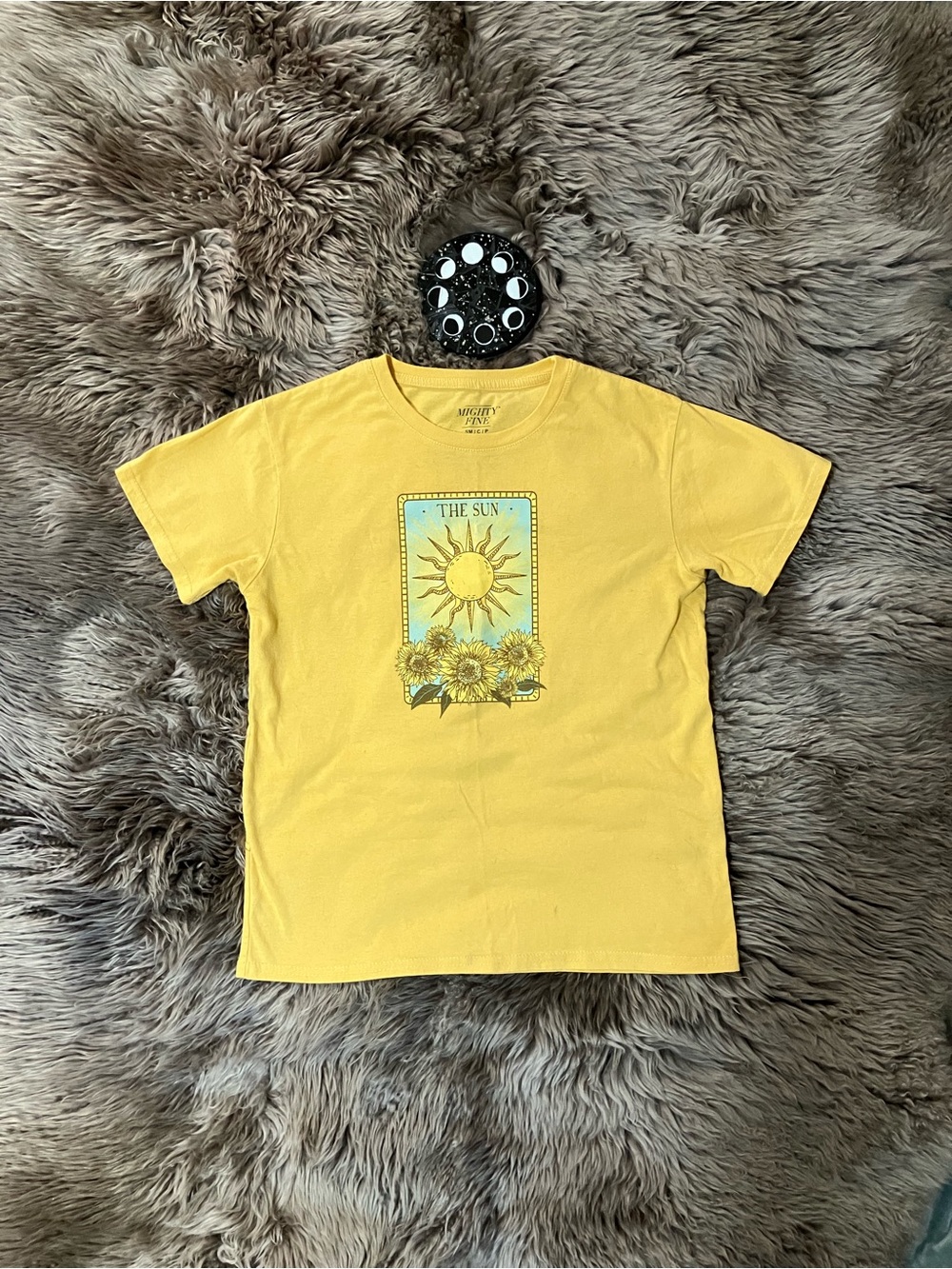 Mighty Fine Yellow Sun & Sunflower Graphic Short Sleeve Tee